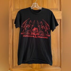 Dungeons And Dragons Red Dragon Dice Graphic T Shirt Black Fantasy Gamer Small